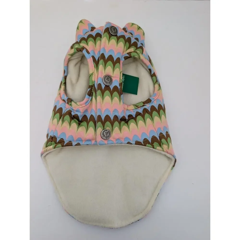 Canine Styles Size 10 Dog Coat Pastel Scallop Print Fleece Vest New